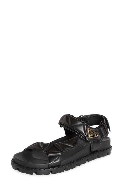 prada diagram sandal|Prada heeled sandals.